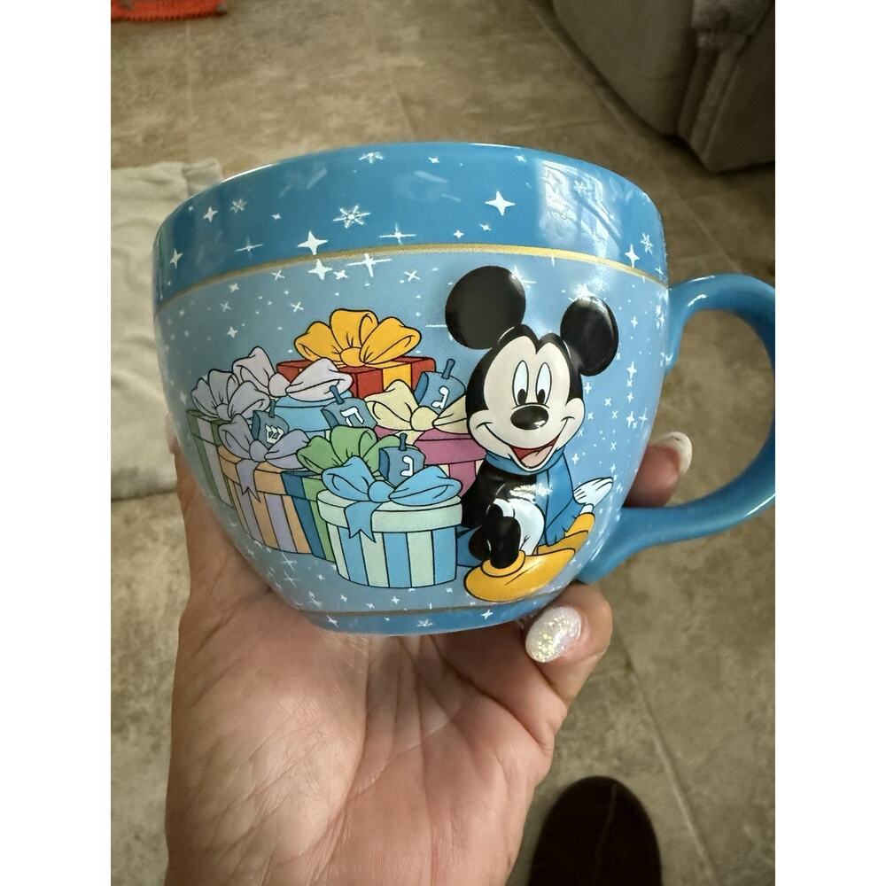 Large 3D Mickey Mouse HAPPY HANUKKAH Holiday Coffee Mug / Bowl, Disney - Picture 4 of 6